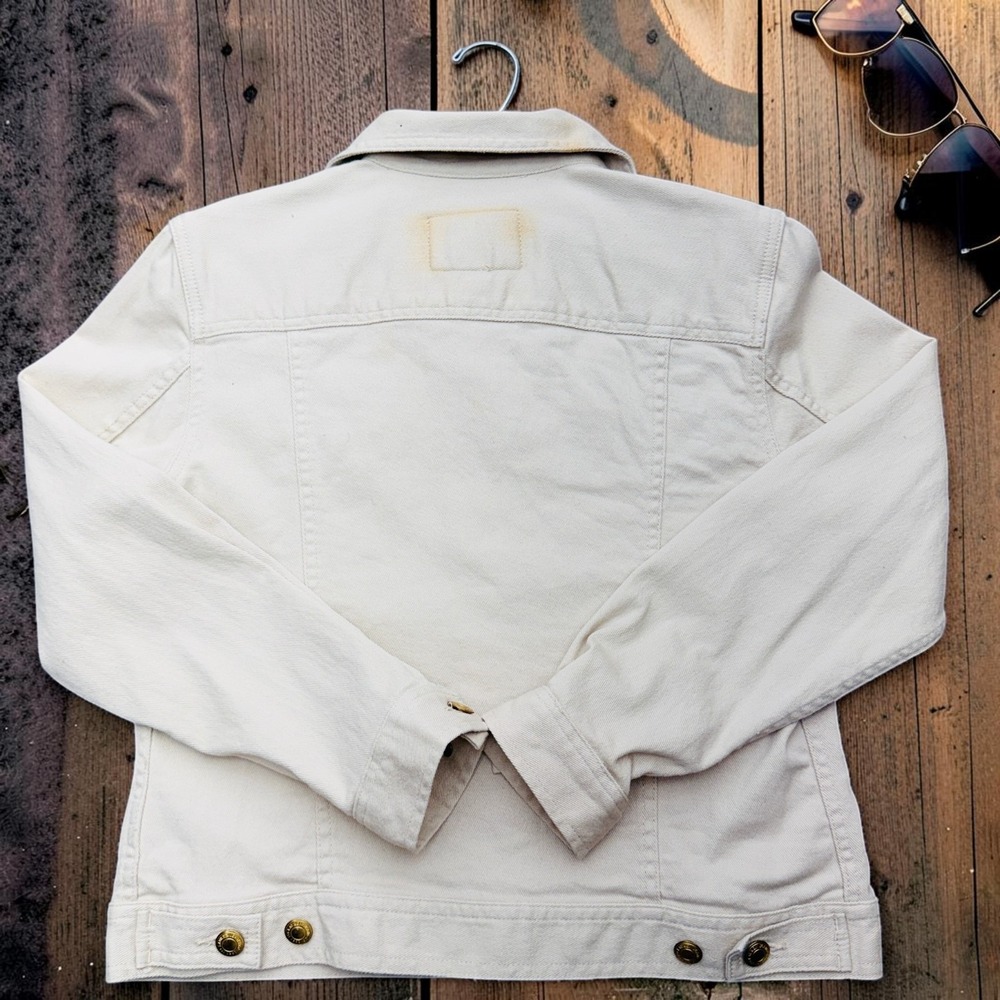Ralph Lauren Jeans Co. Women's‎ Denim Jean Jacket Size Small Beige Gold Buttons - Picture 3 of 12